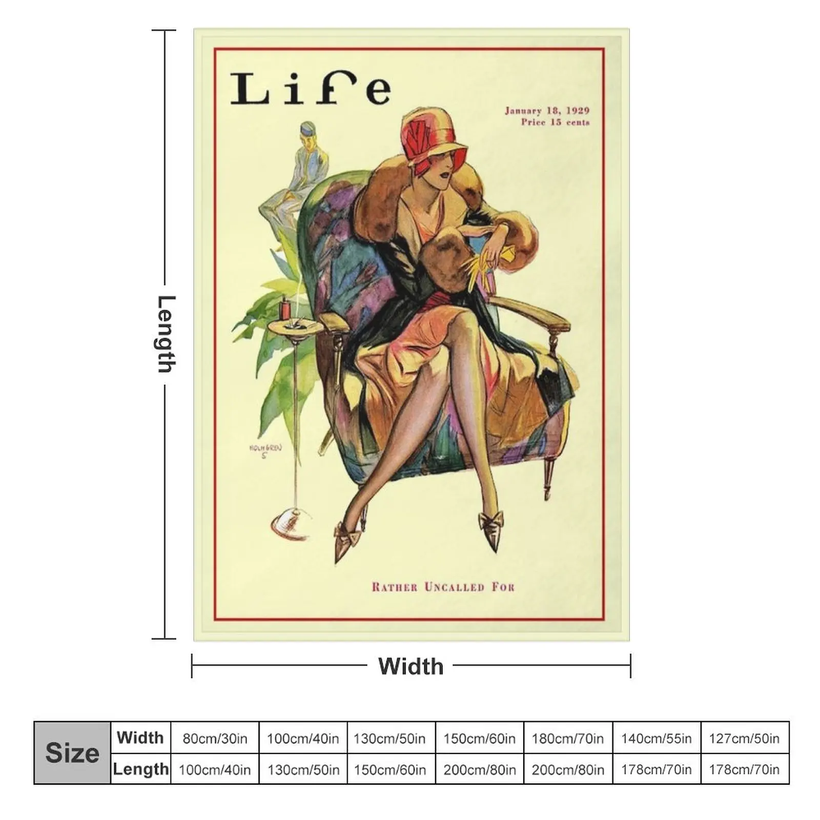 LIFE : Vintage 1929 Magazine Cover Advertising Print Throw Blanket Bed For Decorative Sofa Bed covers Blankets