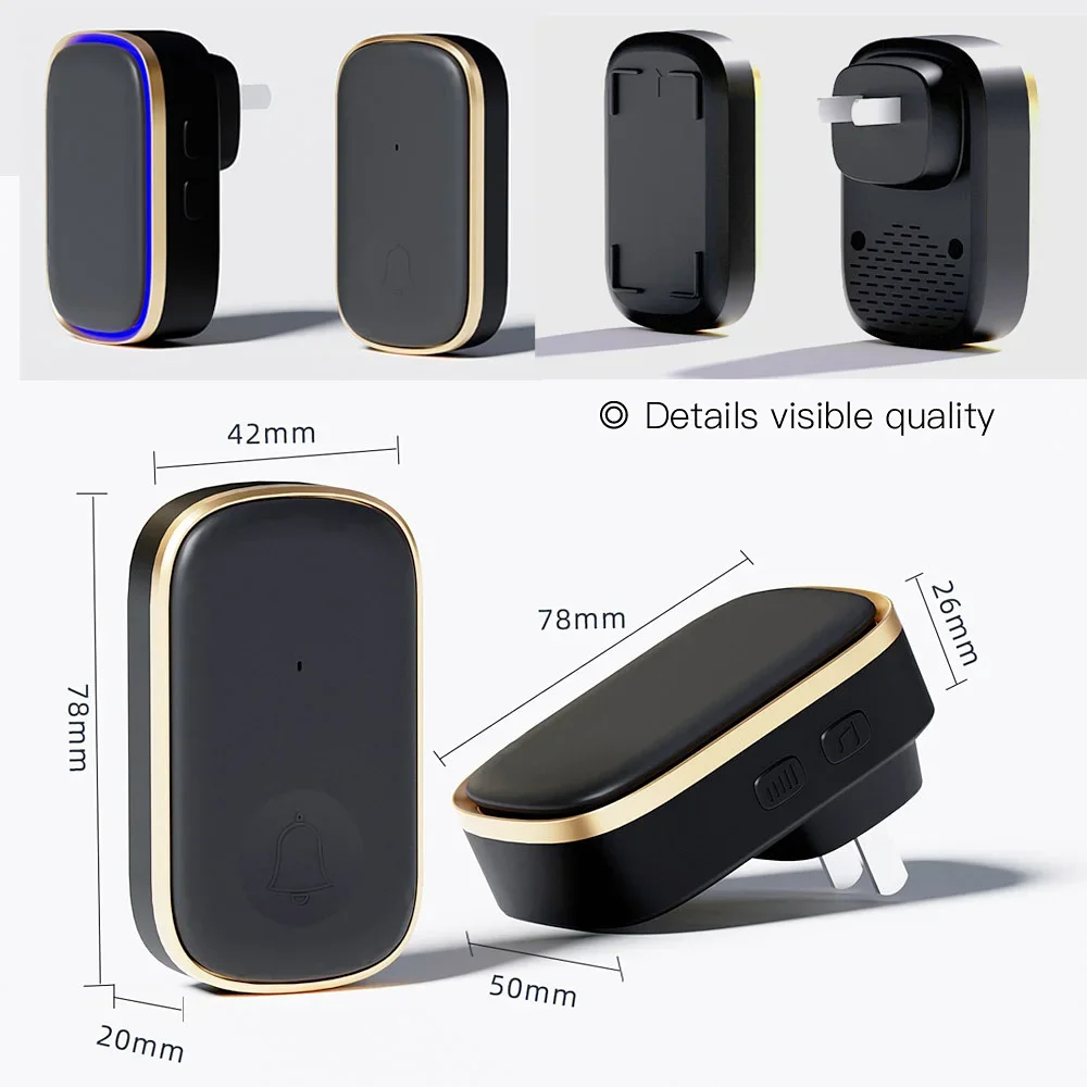 CARPBABA C836 Wireless Doorbell Home bell  gate bell 150M Long Wireless Distance 38 Songs Home Welcome Chimes ringtone Colorful