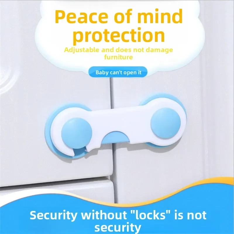6 Pack Child Safety Cabinet Locks Adhesive No Drill Drawer Latches Baby Proofing Strap Locks for Kitchen Fridge Cupboard