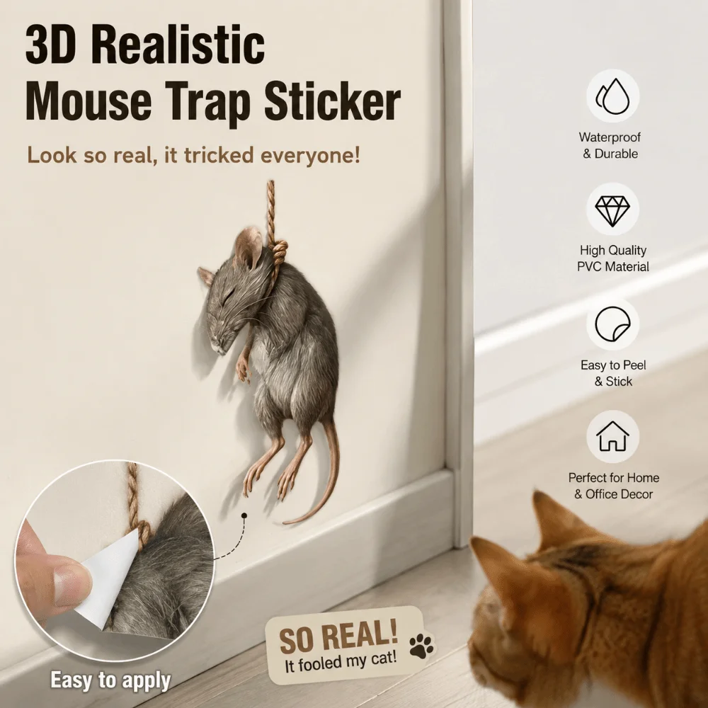 Hanging Mouse Refrigerator Stickers Removable Waterproof Hanging Rat Wall Sticker Dining Room Decor DIY Vinyl Wall Art Decals