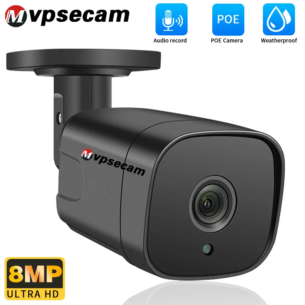 

4K POE IP-камера наблюдения, уличный металлический корпус, водонепроницаемая H.265 HD HD, камера ночного видения, видеокамера безопасности NVR