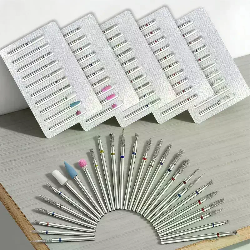 10 ピース/ロット電気ネイルドリルビットマニキュアペディキュア用タングステン角質除去爪研磨研削ヘッドマニキュアツール