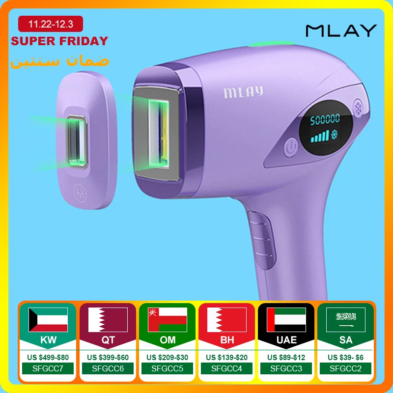 MLAY T4 Hair Removal IPL Laser Epilator Home Use Face Body Bikini Hair Remover Machine For Women Men 500000 Flashes