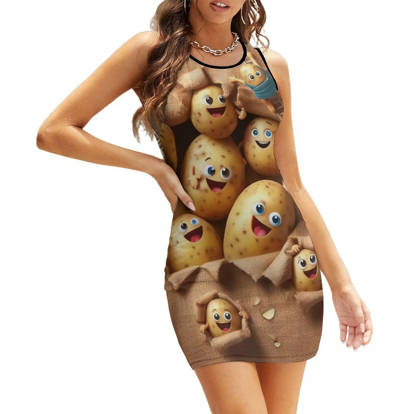 

Spuds On The Loose Sleeveless Sundress luxury dresses Clothing