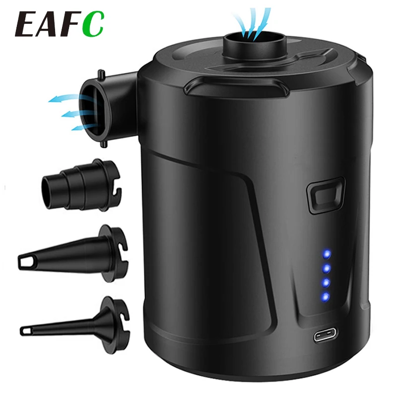 Electric Air Pump Portable Wireless Air Compressor Inflator/Deflator Pumps for Inflatable Cushions Air Beds Boat Swimming Ring