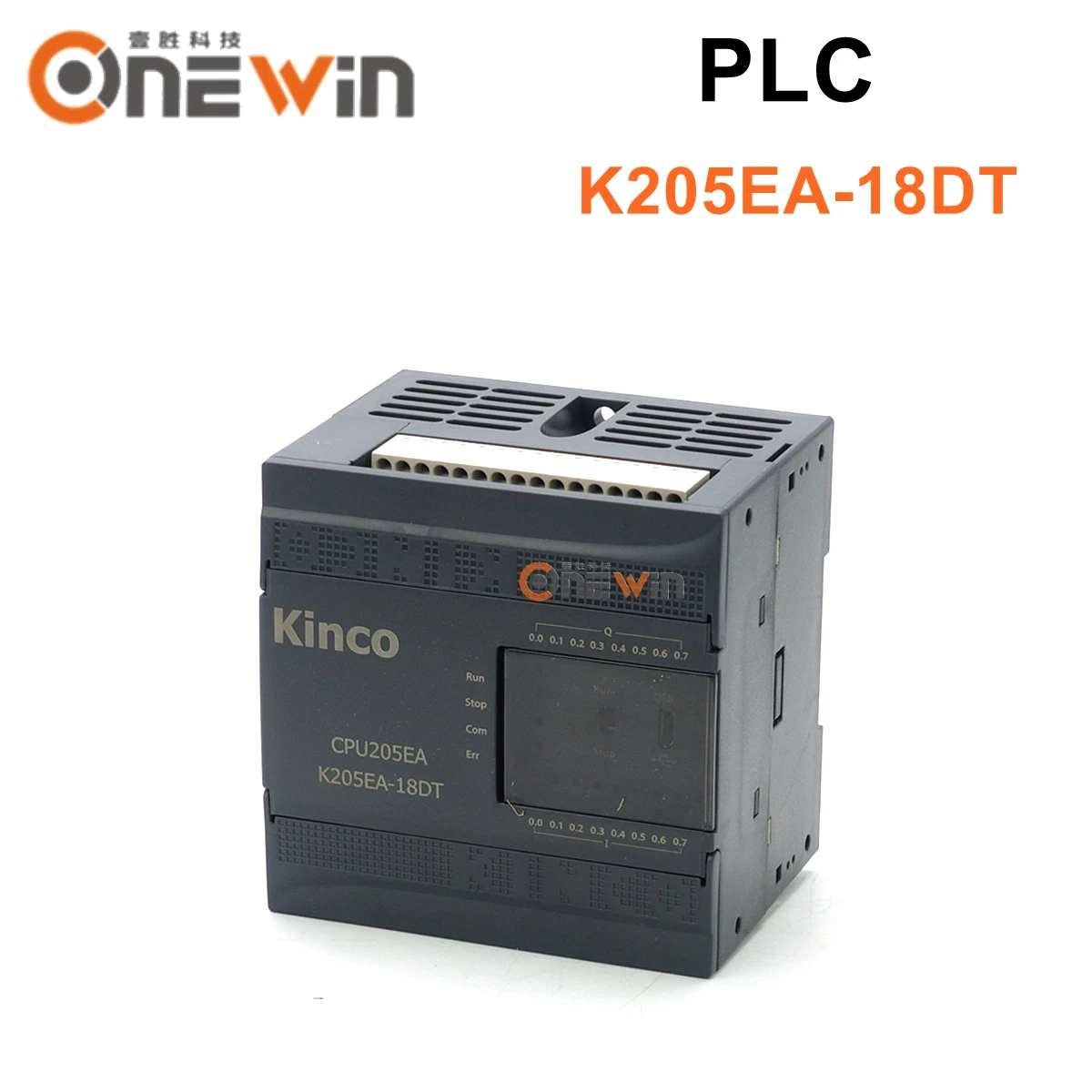 Kinco PLC K205EA-18DT CPU module DC24V 18-point including DI8 DO8 1AI 1AO RS485 communication