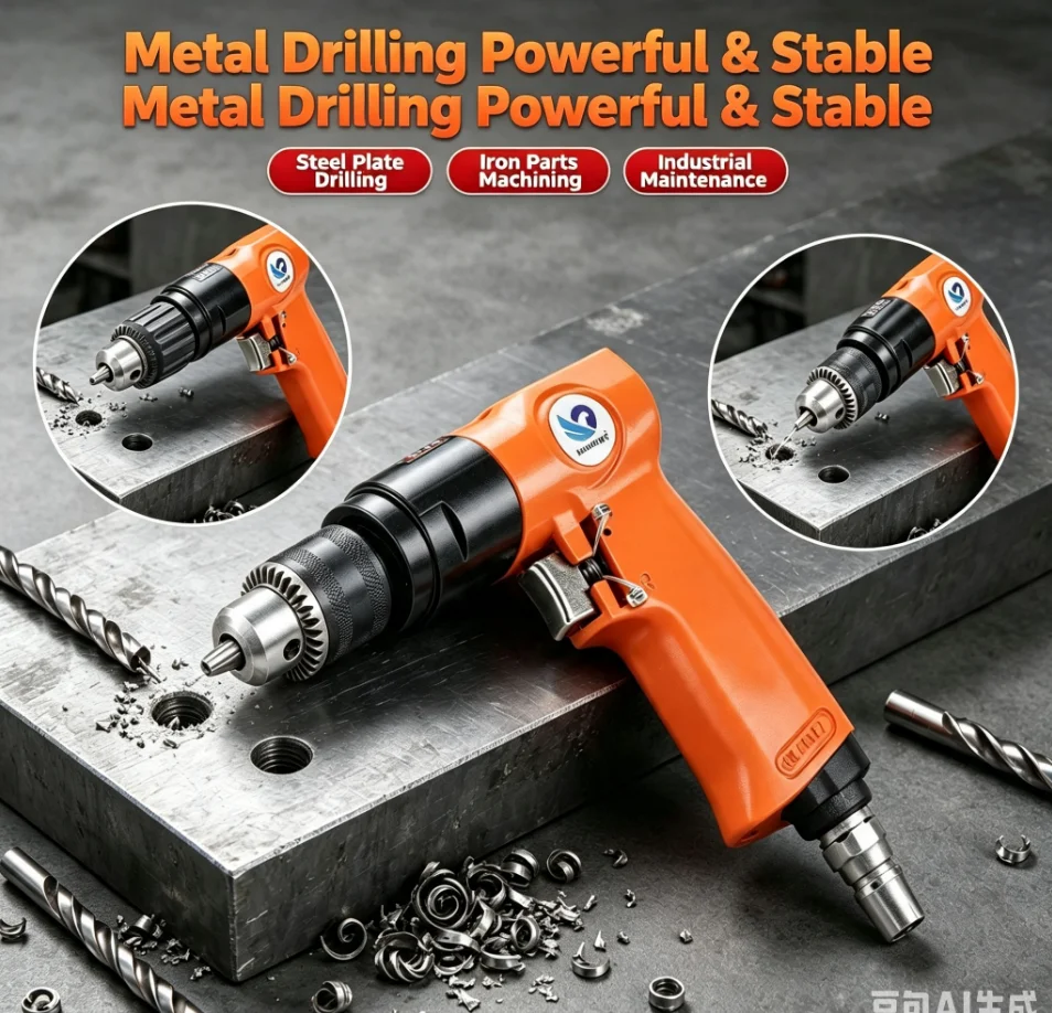 8C gun type 3/8 wind drill, air drill, pneumatic pistol drill, tapping machine, drilling, mixing, drilling and punching machine
