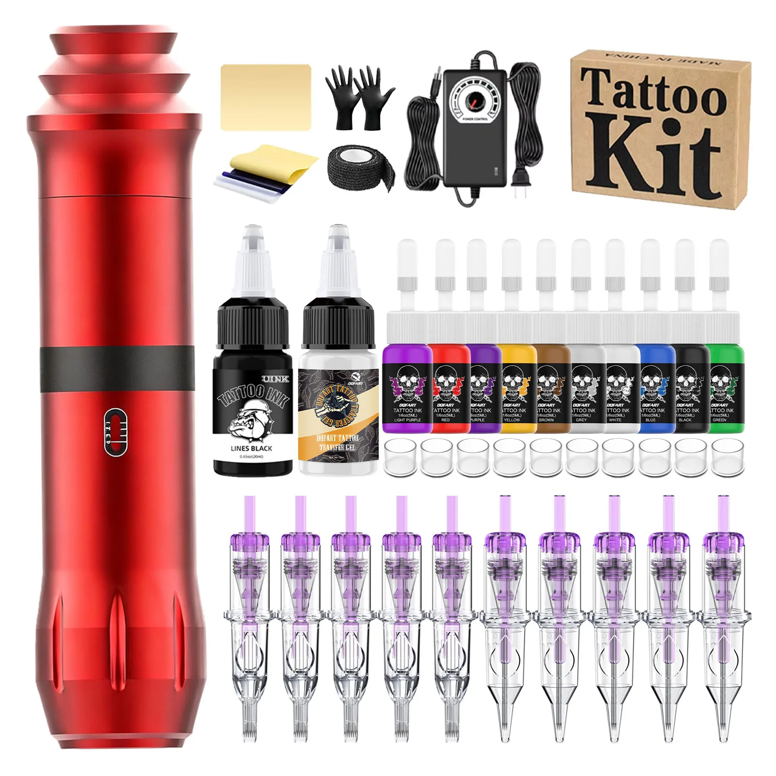

Набор для татуировки, машинка для татуировки 10000 об/мин с иглой для татуировки, чернилами для татуировки, полный комплект для татуировки и аксессуары, подходящие для начинающих.