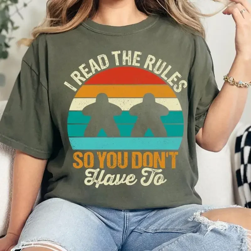 Board Game Shirt I Read The Rules So You Don'T Have To Retro Geeky Tee Games Outfit T