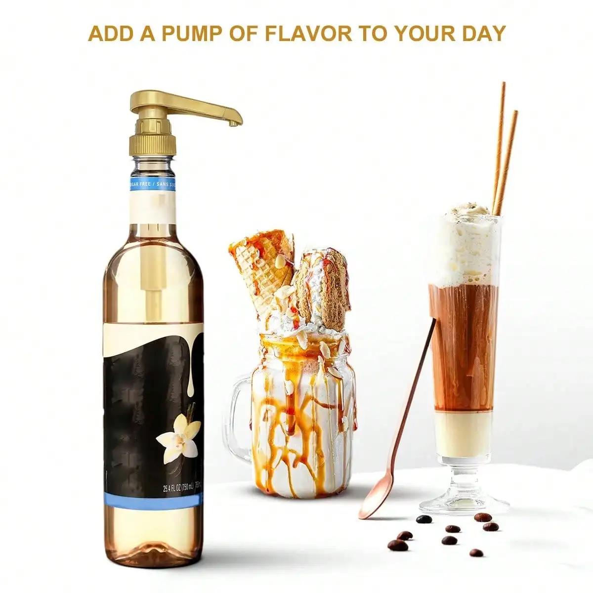 1/2/4/6Pcs Golden Syrup Pump, Coffee Syrup Pump Dispenser for 750ml/ 25.4oz Bottles, Ideal for Coffee, Syrups, Teas, Snow Cones view 4