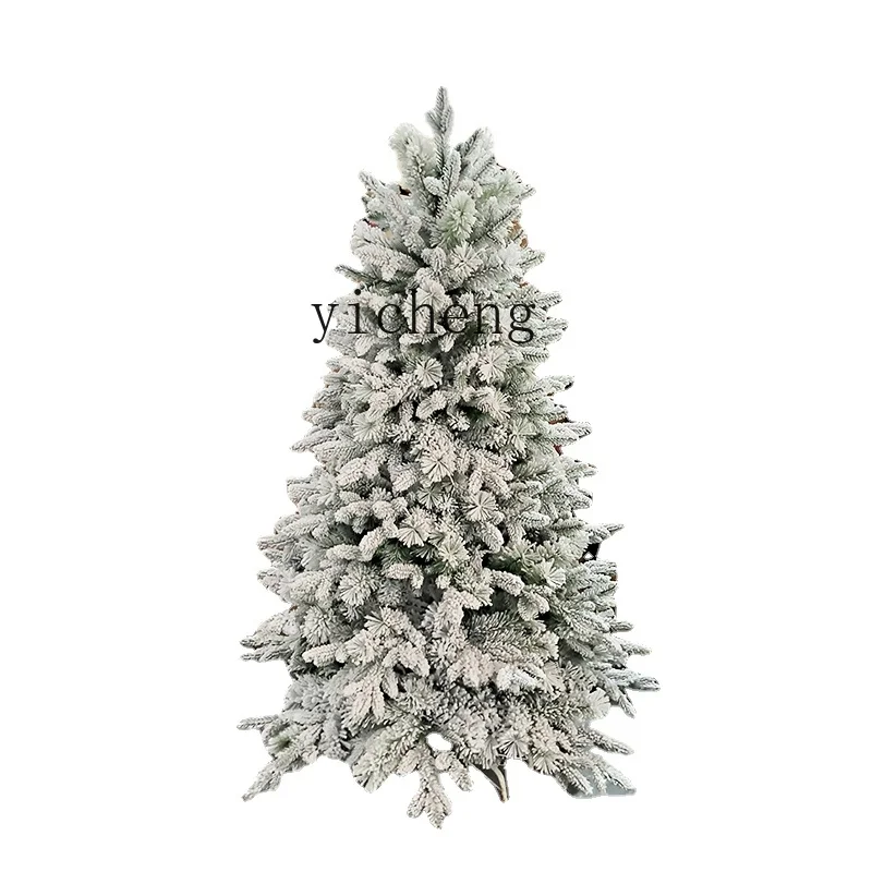 ZC Snow Pine Emulation Christmas Tree Luminous Ornaments PE Pine Needle PVC Mixed Encryption White Landscaping