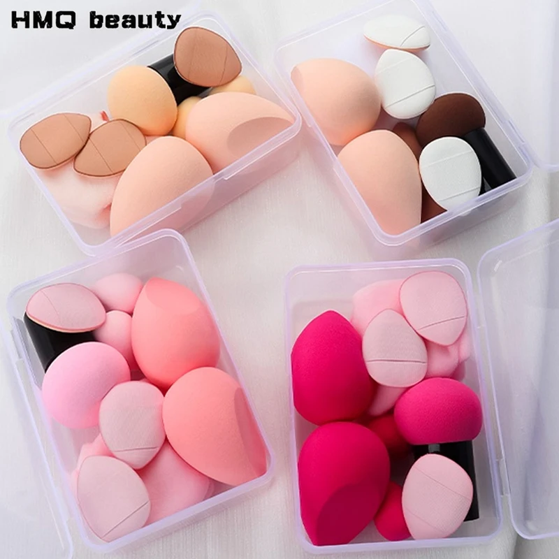 Conjunto de esponjas de maquiagem com 10 peças, esponja de beleza macia, liquidificador para base, creme e pó