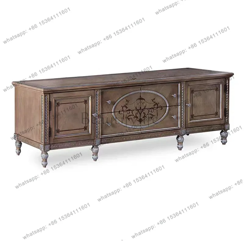 

Italian solid wood entrance European modern simple living room storage cabinet
