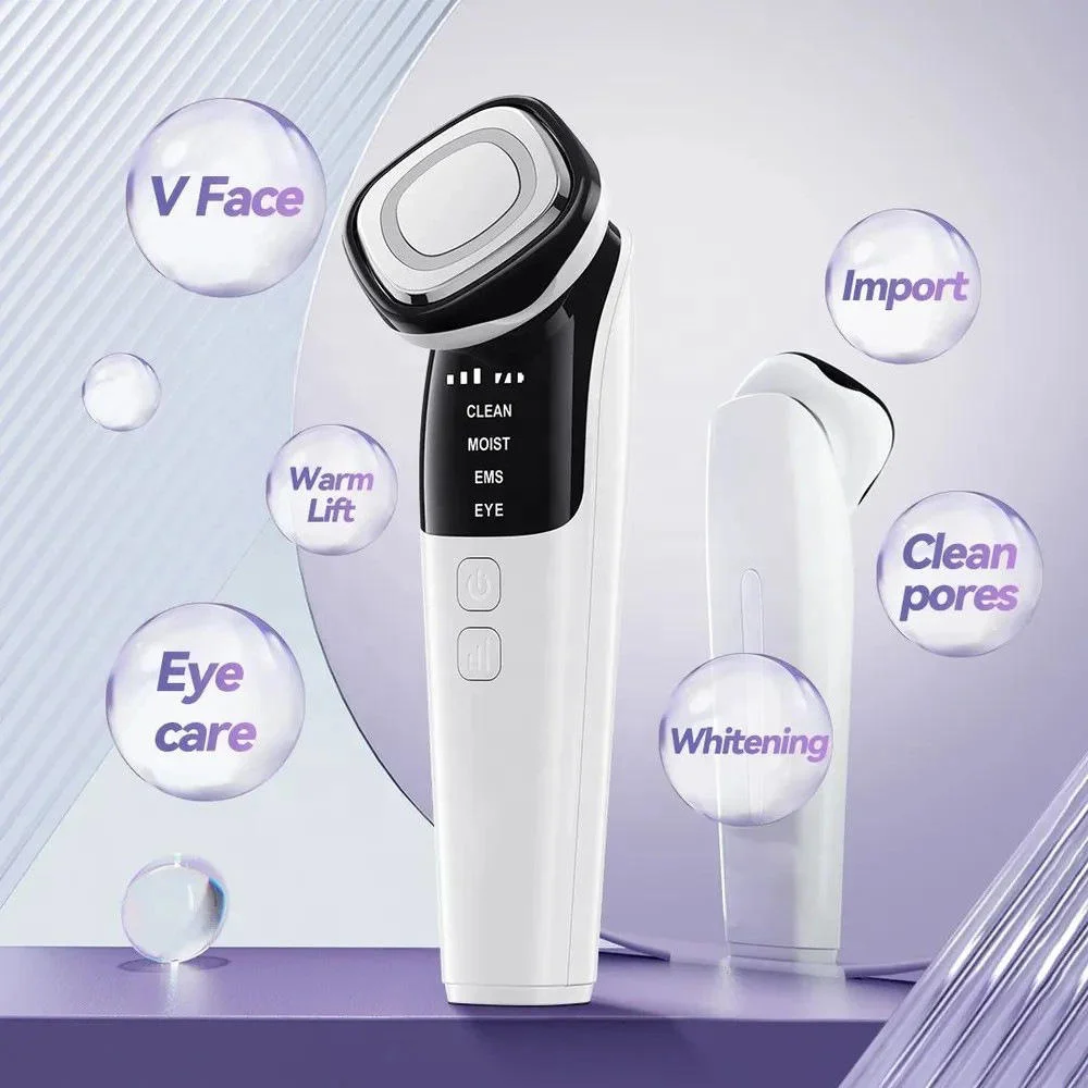 Massageador facial de microcorrente 4 em 1, fóton LED, antienvelhecimento, rosto, olhos e pescoço, ferramenta de cuidados com a pele, EMS, tonificação facial, dispositivo de lifting facial