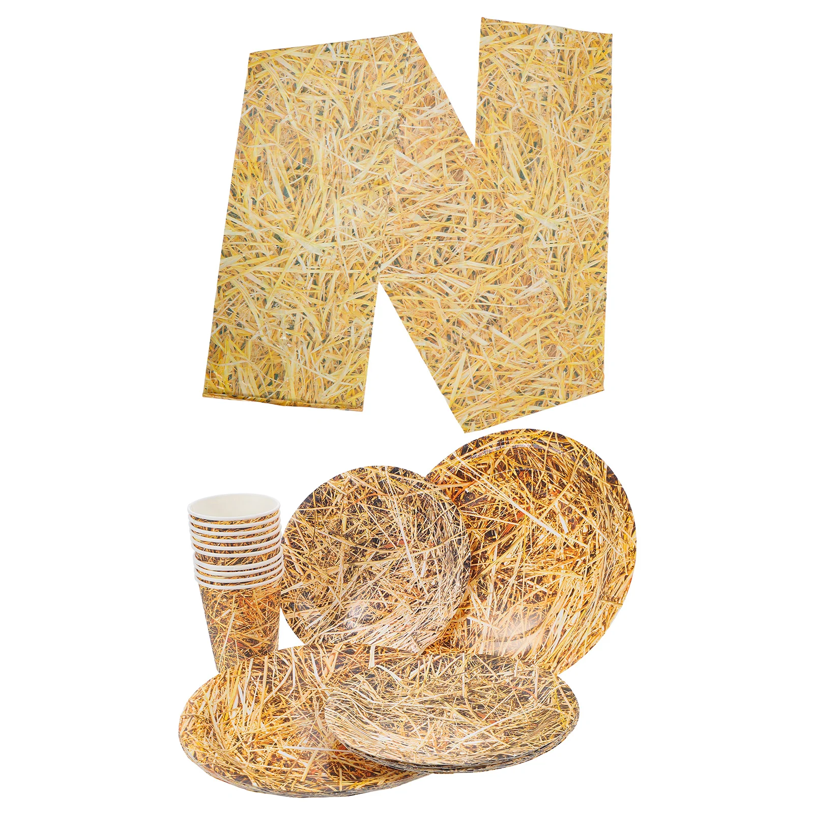 

1Set Western Cowboy Party Decorations Hay Tablecloth Paper Plates Cups Wild West Theme Birthday Supplies Pack
