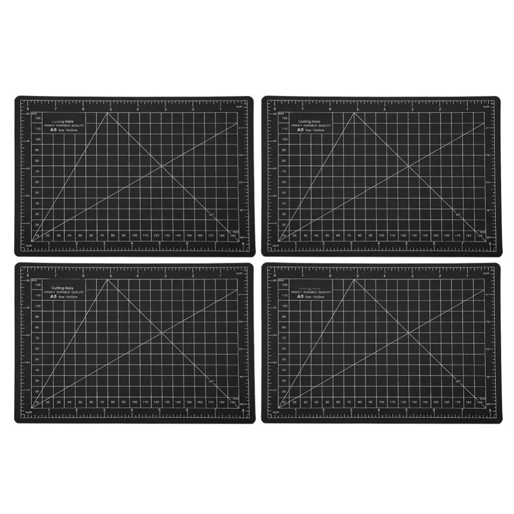 4pcs Non-Slip A5 Size Cutting Mat Non-Slip Base Scale Grid Design Model Cutting Pad Craft Carving Mat For Crafters