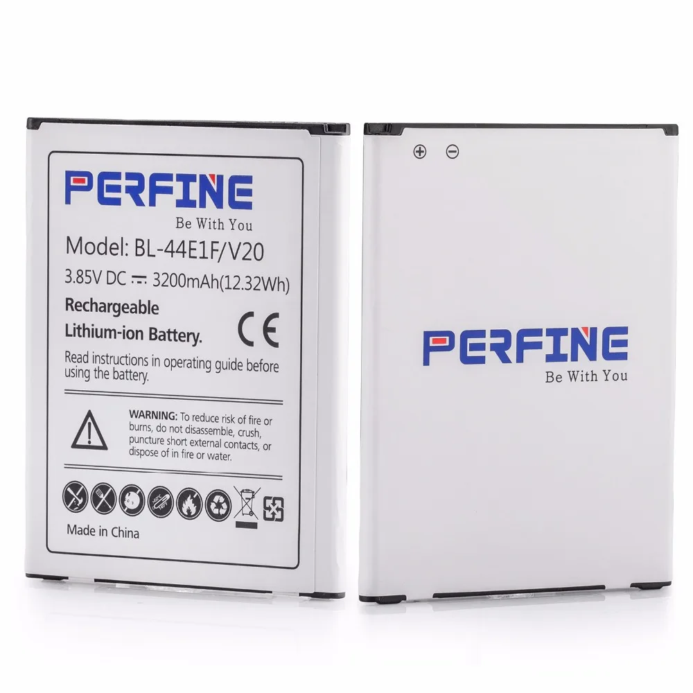 2pcs Perfine V20 3200mAh Battery BL-44E1F for LG V20 H910 Stylo 3 LS777 Stylus 3 LG-M400Y Replacement Batteries Fast Shipping