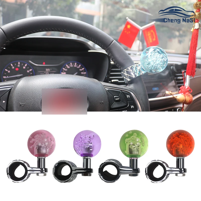 

car steering wheel booster ball Universal acrylic spherical handle Crystal booster auxiliary driver
