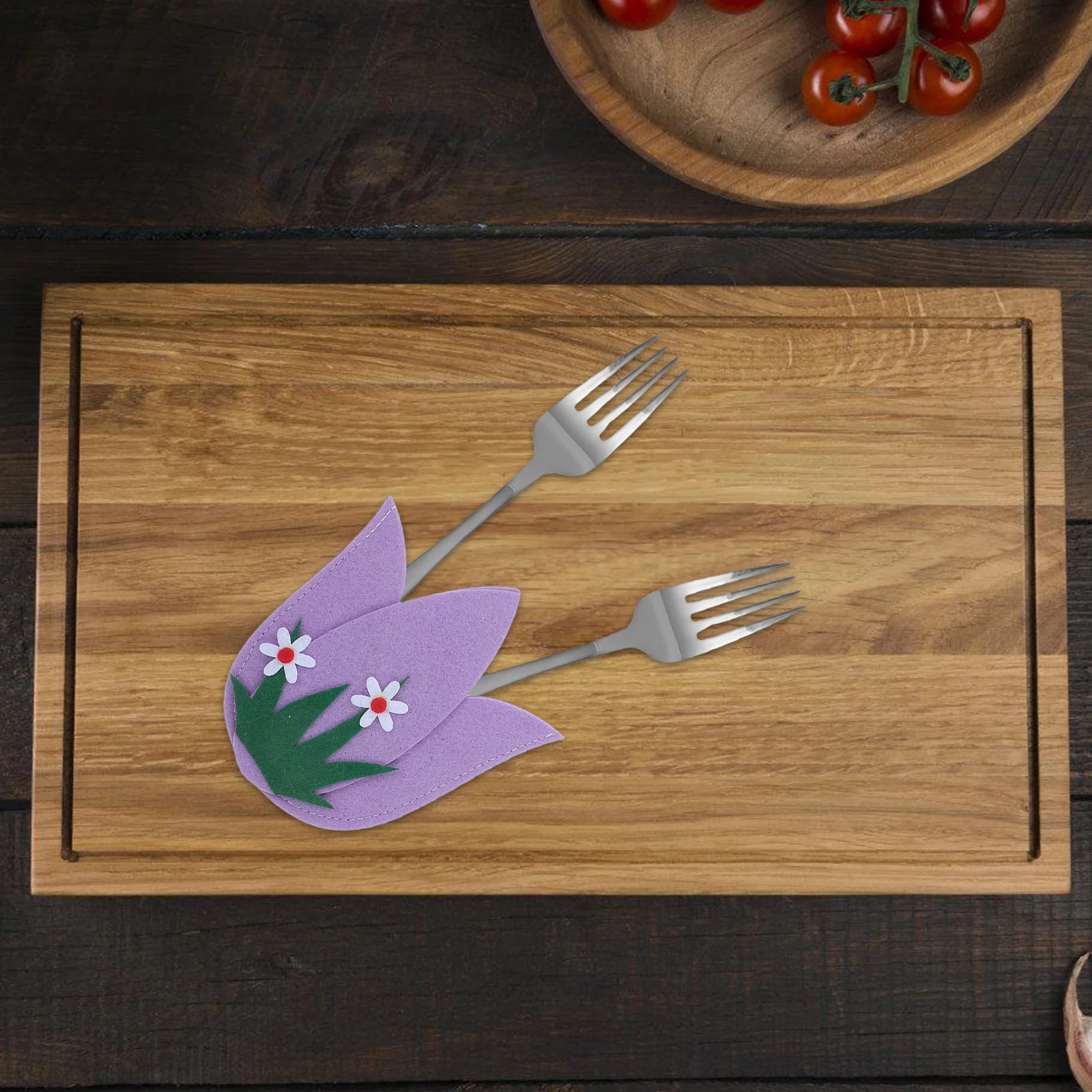 

4 Pcs Petal ganizer Silverware Bags Table Cutlery Decorations Storage Sleeves Spoon Knives ForksSpoons