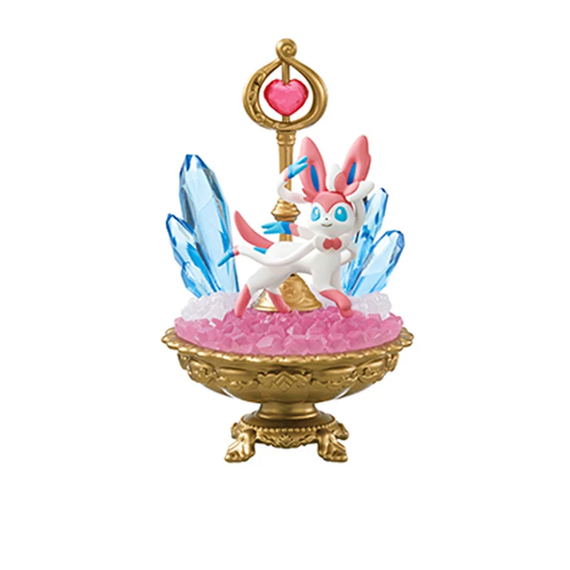 Origineel Pokemon Animatiespel Randspeelgoed Lampent Sylveon Edelsteencollectie Boxed Gacha Anime Action Model Figures