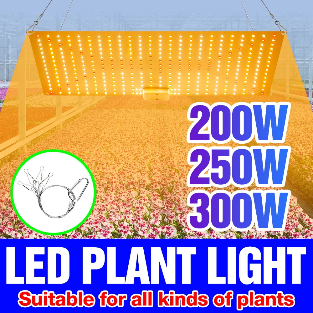 

300W Full Spectrum LED Grow Lamp Sunlight 100-277V Quantum Board Plant Fill Light Greenhouse Tent Vegs Seeds Cultivation Lights