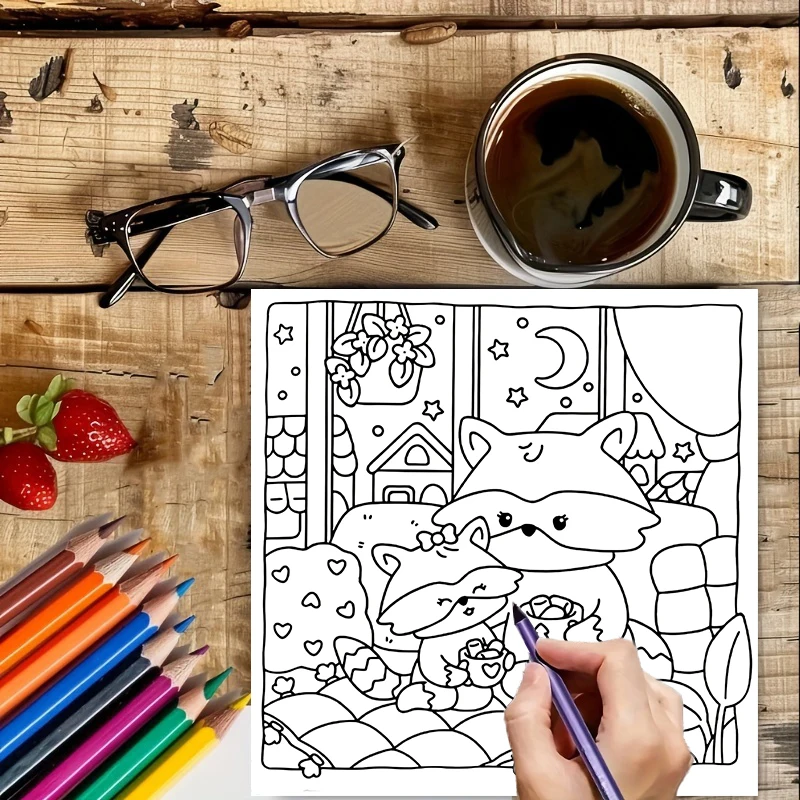28 Pages Family Time Coloring Book for Adult | Colouring Book, Drawing Supplies for Christmas, Thanksgiving