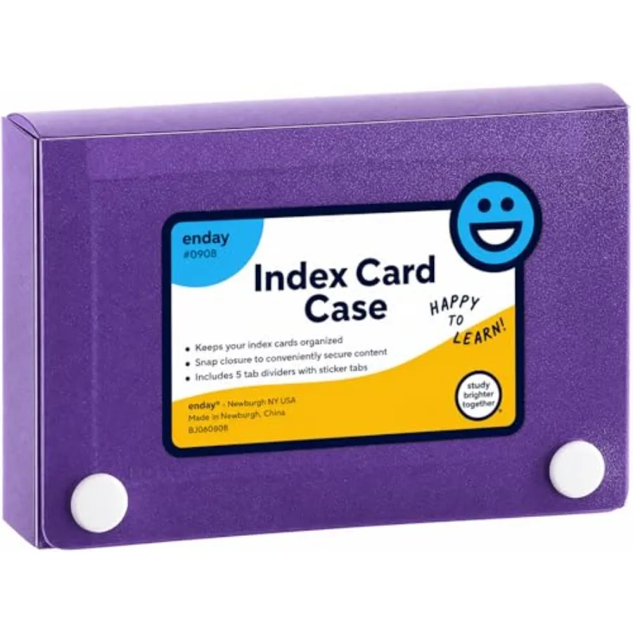 

Index Card Holder 3x5, Index Card Case with 5 Tab Dividers, Index Card Organizer, Flash Card Holder, Holds 100 Cards