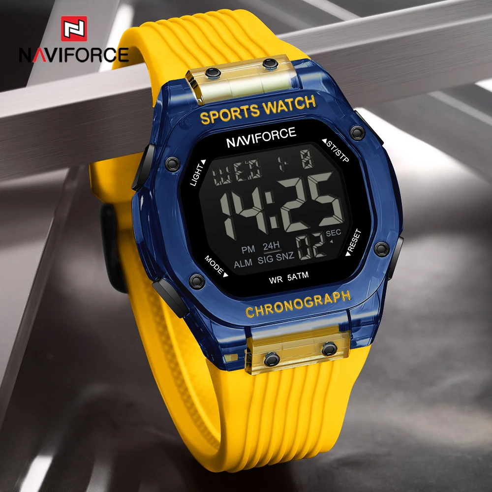 

NAVIFORCE брендовые роскошные цифровые спортивные часы для мужчин, водонепроницаемые светодиодные часы с подсветкой, многофункциональные часы Reloj Hombre