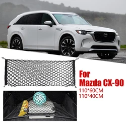 Trunk cargo net, single/double layer storage bag for Mazda CX-90 2023 2024 2025, groceries organizer and storage holder