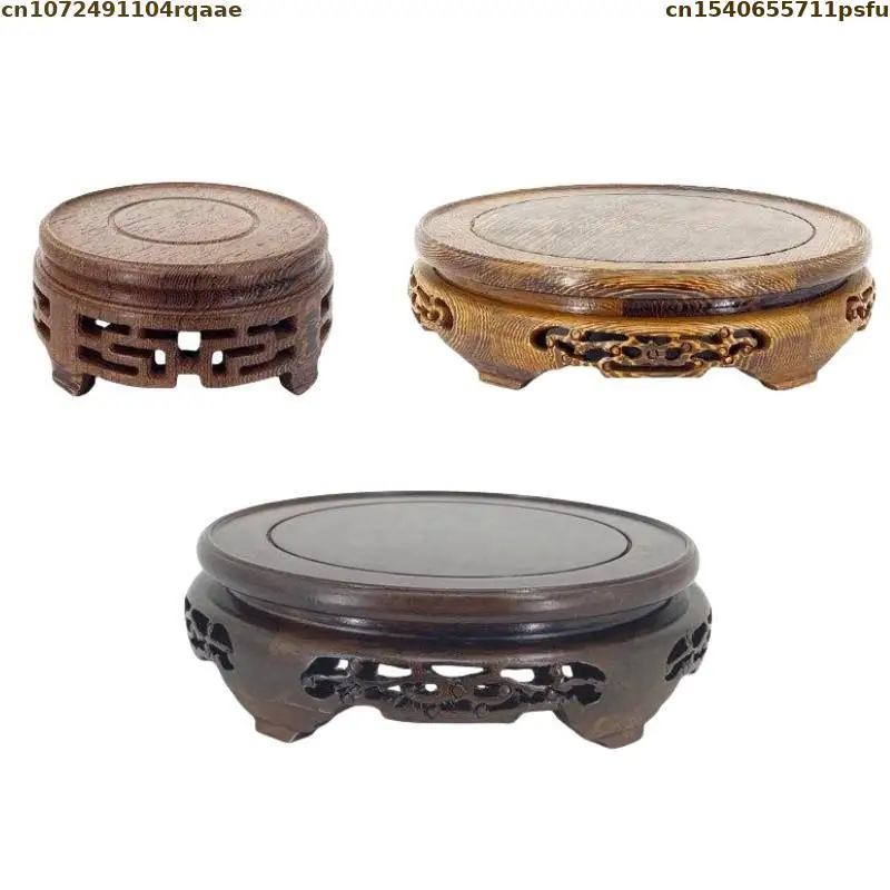 Miniature Figurines Vase Flower Pot Wooden Sorting Table Coffee Tea Sets Pedestal Buddha Statue Base Strange Stone Display Stand