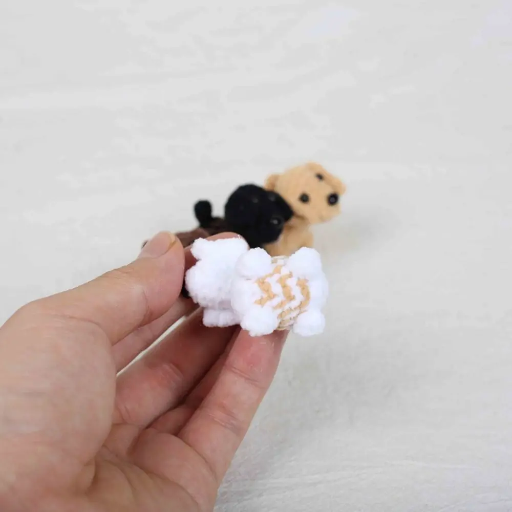 Jewelry Gift Handmade Crochet Keychain Animal Knitted Dachshund Dog Keychain Cute Mini Knitting Keyrings Bag Charm