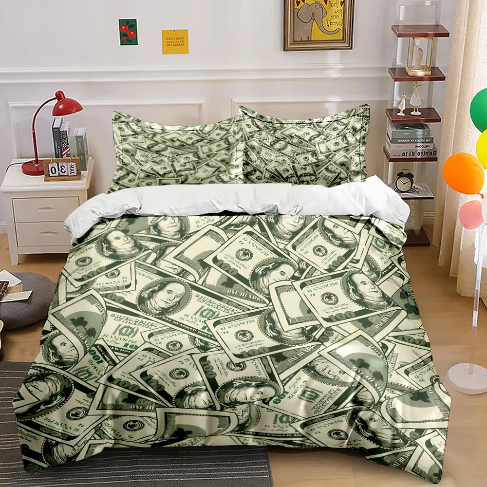 Wealth-Inspired Three-Piece Decor Set  kid's and adults' bedroom decor, Exquisite three-piece bedding set gift
