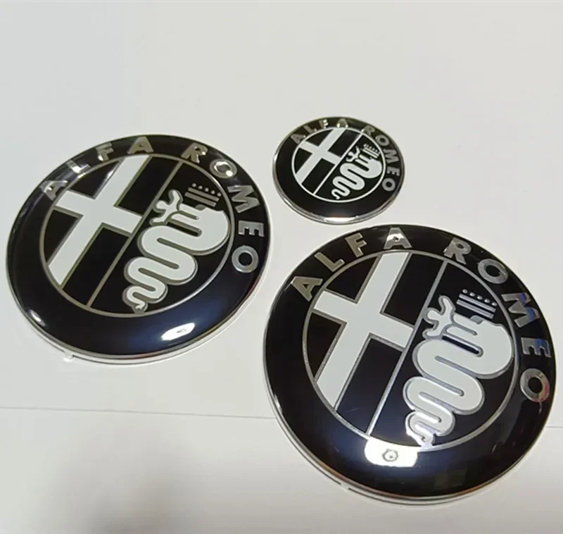 Car Front Hood Rear Trunk Badge Steering Wheel Hubcap Sticker For Alfa Romeo Giulia MiTo Stelvio Giulietta GT 159 147 156
