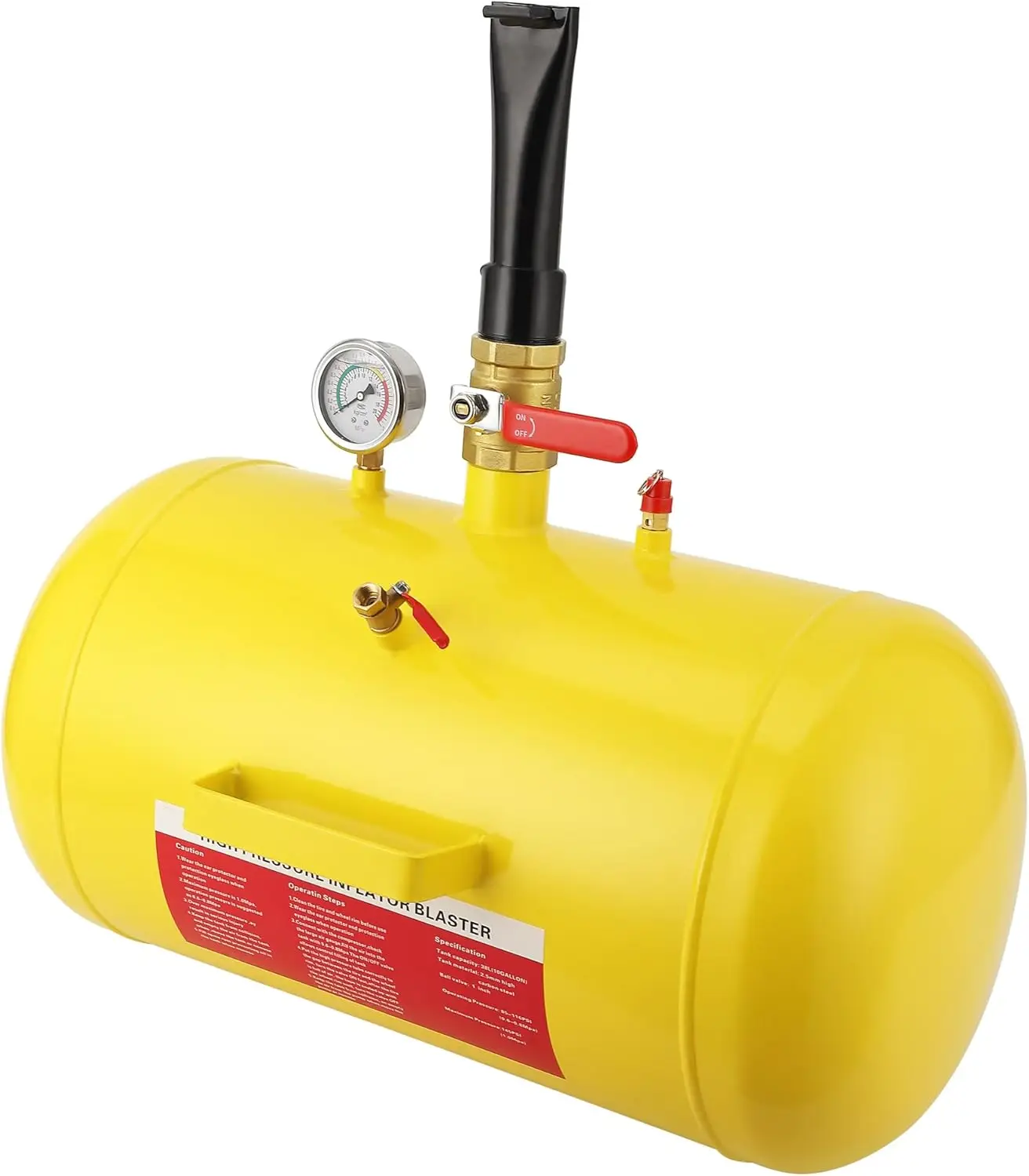 

10 Gallon Air Tank with Gauge, Heavy Duty Tire Bead Seater for Car, Truck, ATV, Tractor, RV – Portable Inflator
