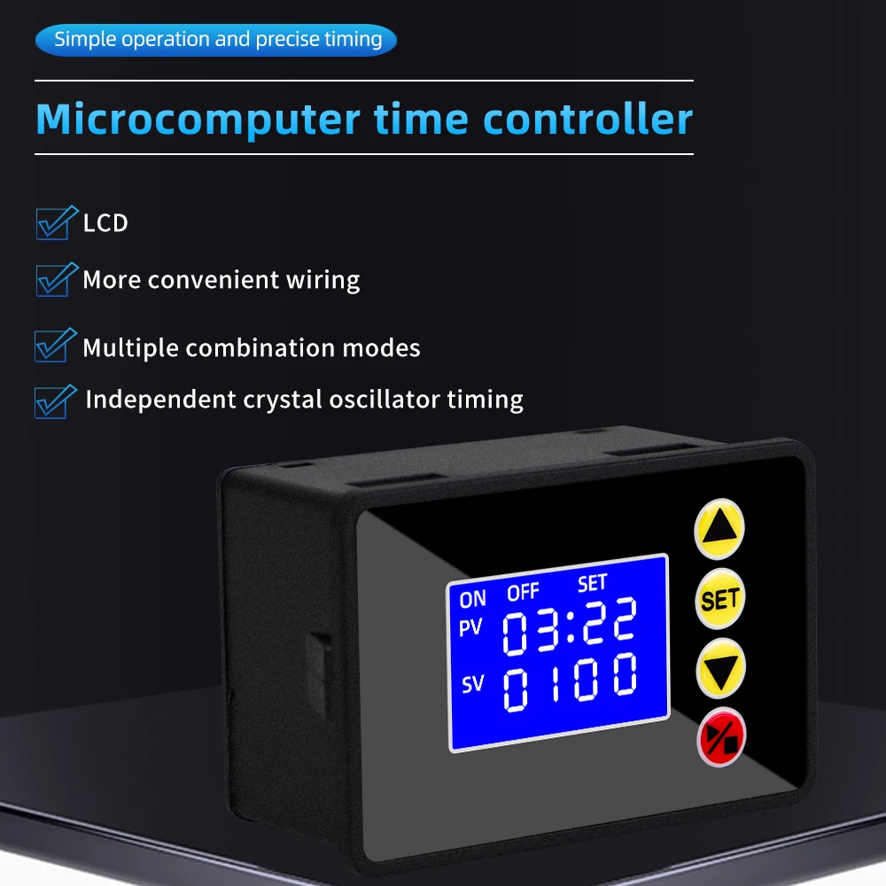 Programmable Digital Timer Switch Relay Control DC 12V 24V AC 110V 220V Time Controller Delay Relay Cycle Timing On/Off