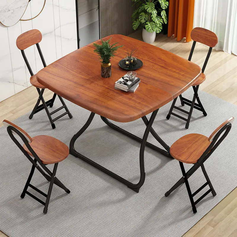 2023 Folding Dining Table Household Foldable Simple Small Apartment Square Table Portable Retractable Solid Wood Home Furniture