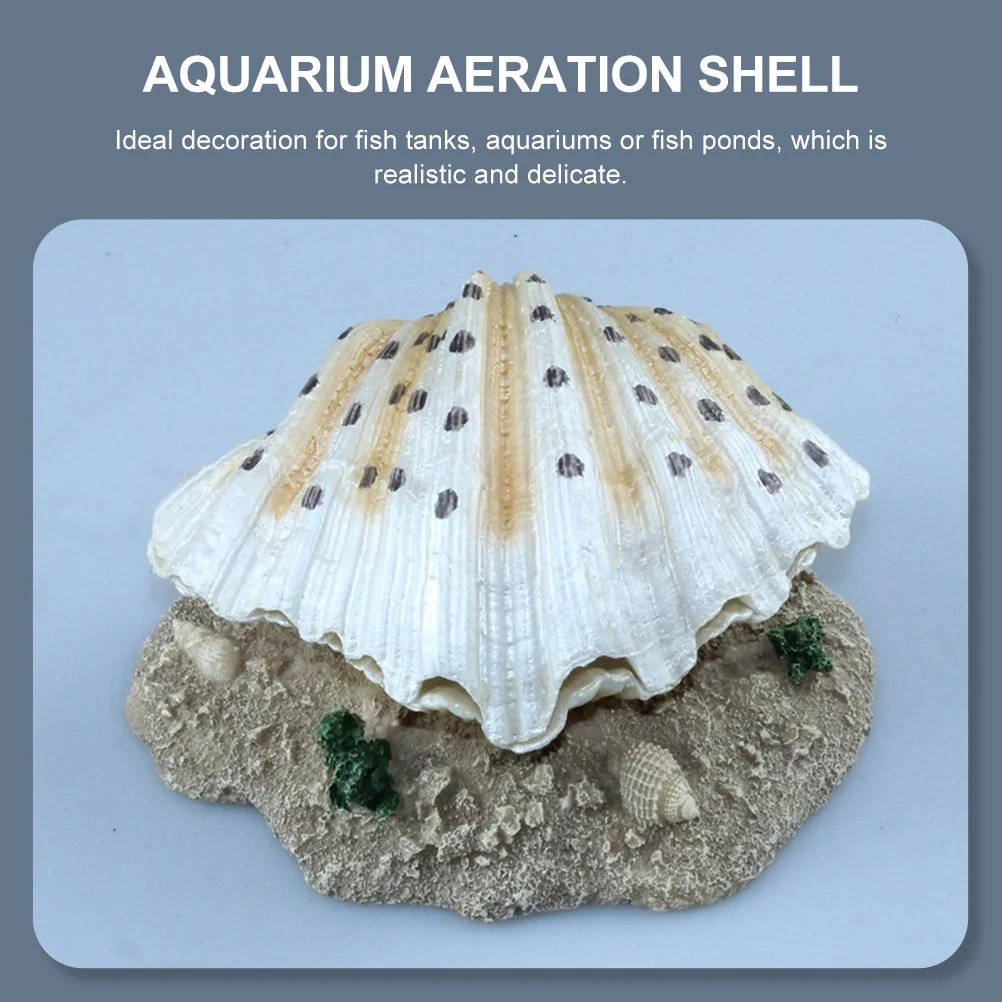 

1Pcs Resin Aeration Shell Aquarium Decor Simulation Shell Design Fish Tank Accessory Oxygen Garden Micro Landscape