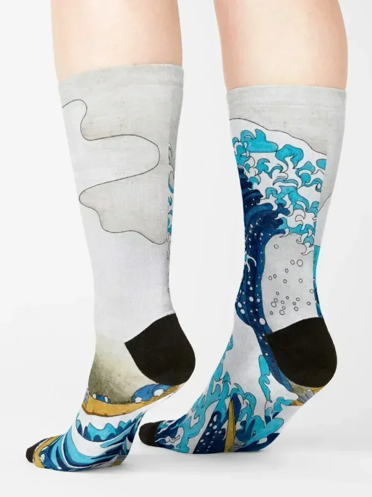 가나가와의 큰 파도 양말 골프 발목 멋진 여성용 양말 남성용