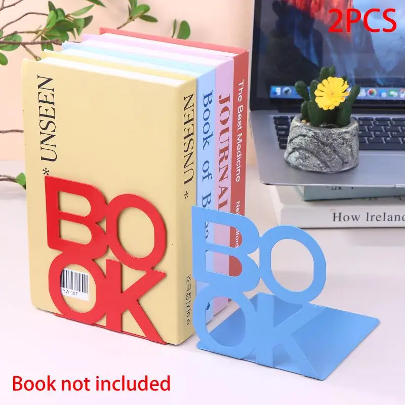 

2шт металлические подставки для книг для дома и офиса; Нескользящая полка-держатель для школьных канцелярских принадлежностей