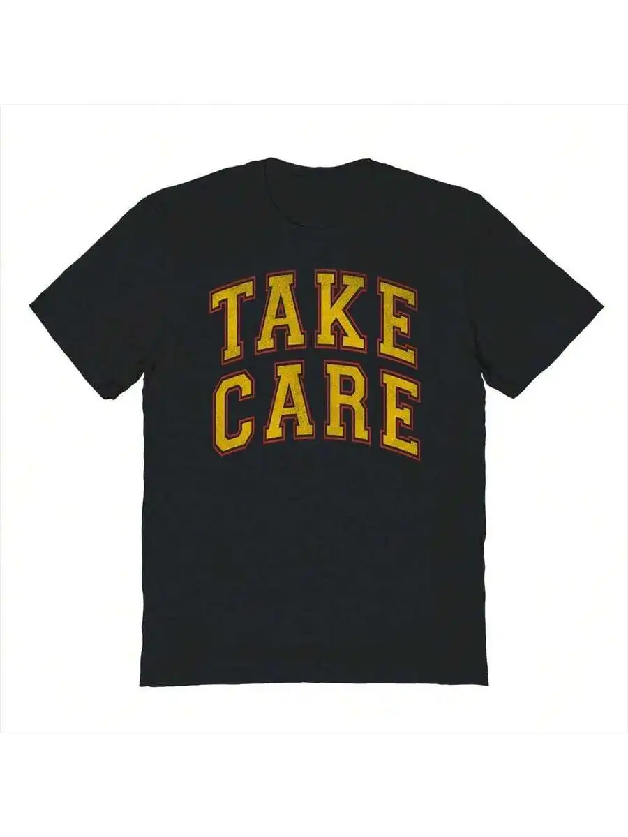 

Unisex Cotton Short Sleeve Tee With Take Care Graphic Print