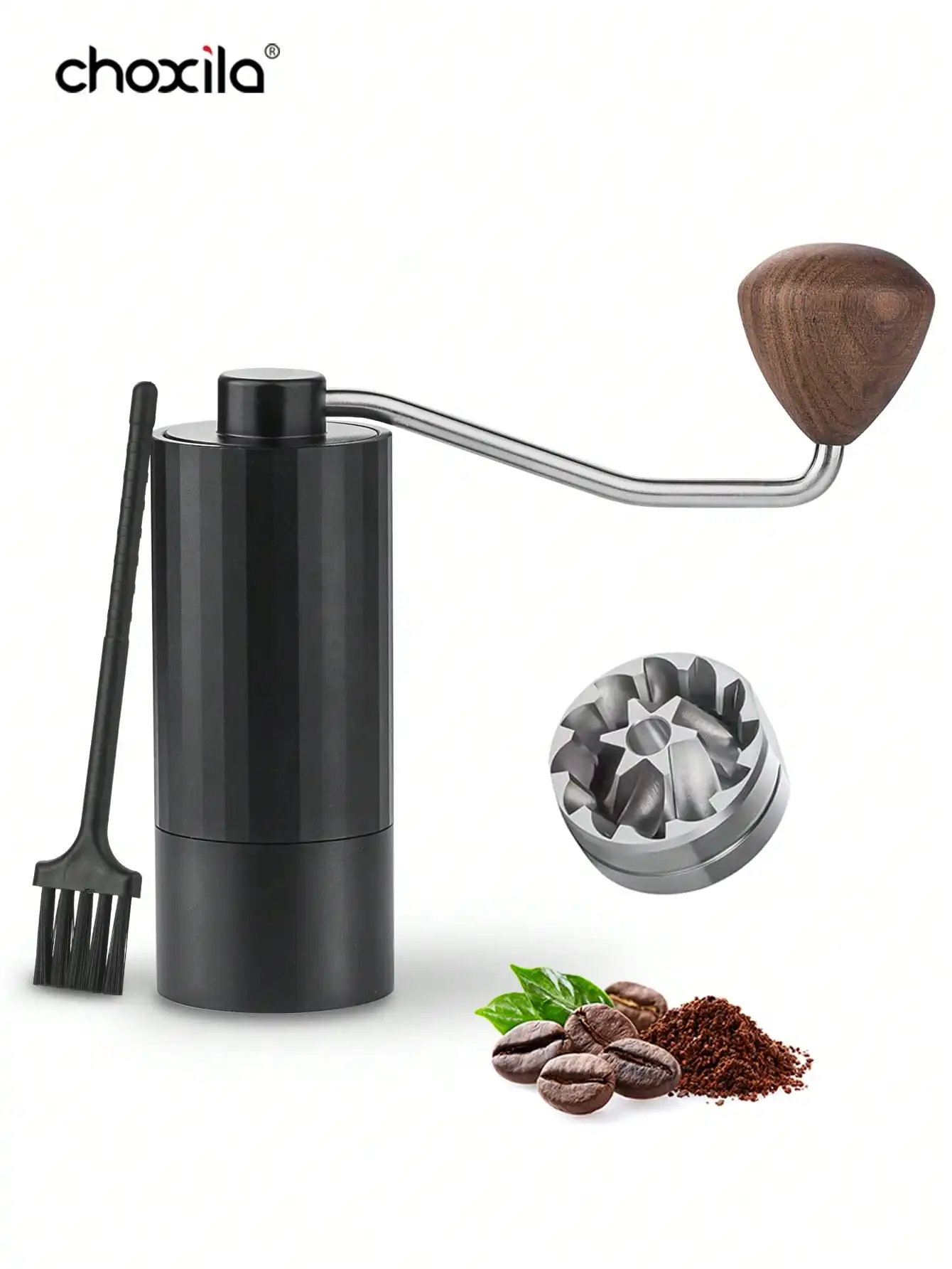 1pc Manual Coffee Grinder, Stainless Steel Conical Burr Coffee Grinder, Internal Adjustable Setting Hand Espresso Grinder, Porta