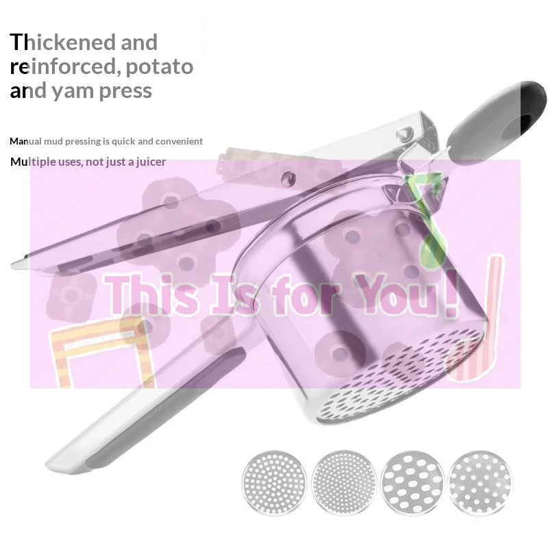 Potato Masher And Crusher.3 InterchangeableDiscsStainless Steel, For Fluffy Mashed Potatoes Potato Press, And Kitchen Tool 1PC