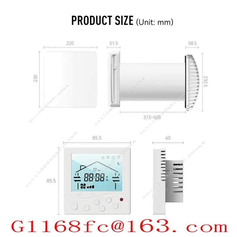 Quiet Operation Elegant Front Panel Reversible Fan Ecological Chain Single Room Erv System Noise Reduction