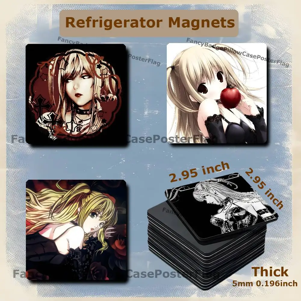 M-Misa D-Death Note Anime 75mm Frigerator Magnet Square Stickers Personalize Fridge Refrigerator Wall Door Decoration