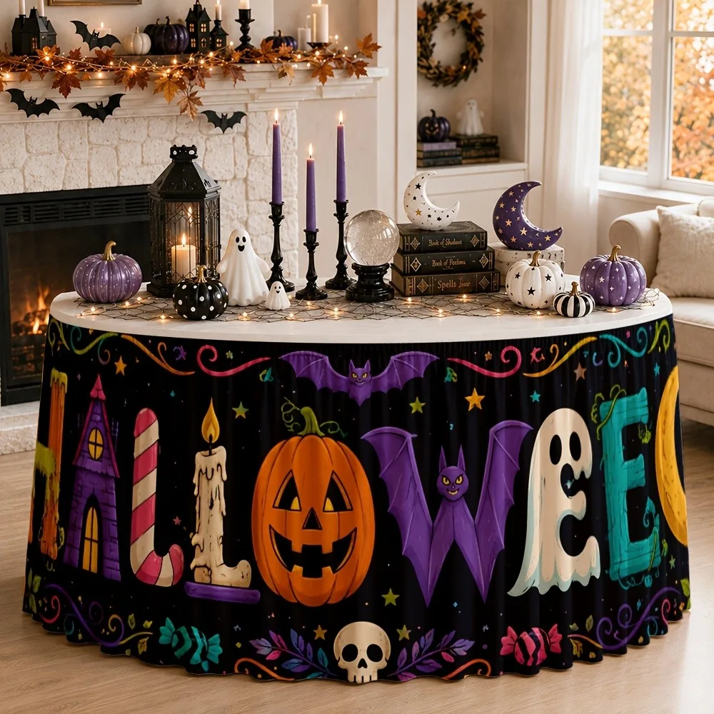 1pc table skirt for Halloween party decoration of restaurant kitchen banquet event festival horror-themed decoration