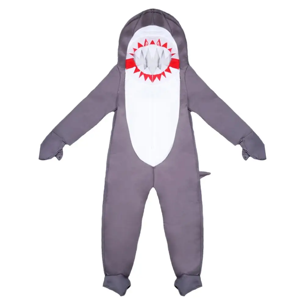 Children Cute Shark Hooded Jumpsuits Boys Girls Halloween Animals Cosplay Costume Carnival Easter Purim Fancy Dress