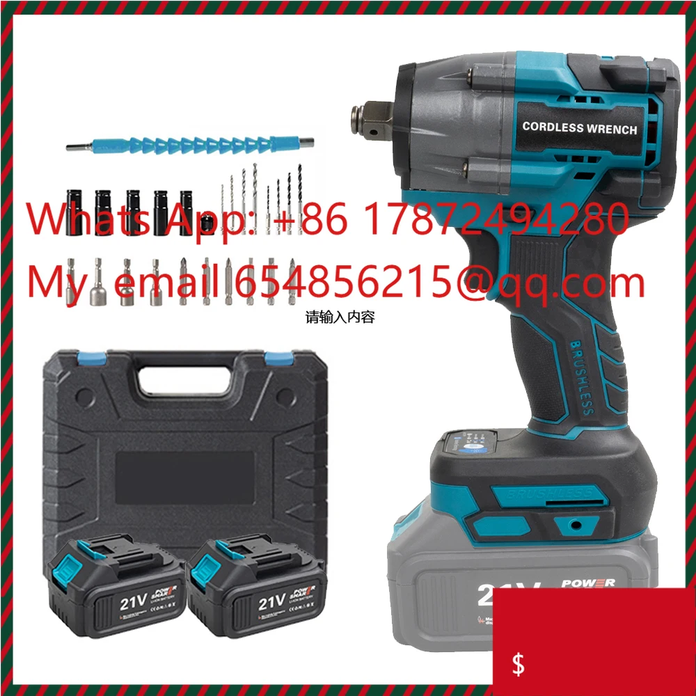 

Бесщеточный ударный гайковерт с крутящим моментом 1800 Н·м, высокомоментный шуруповерт, аккумуляторный гайковерт, электроинструмент для батареи 21 В