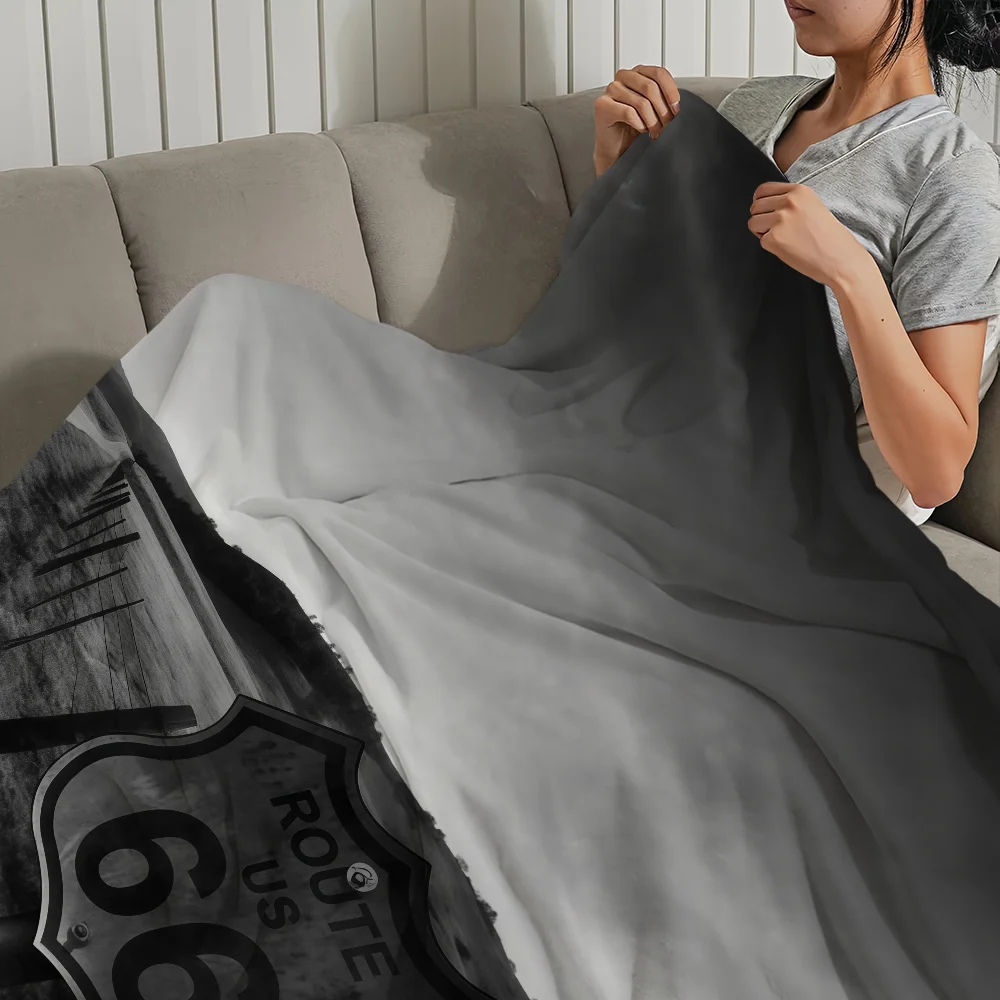 66 End Route Quality Highway Blanket Blanket for Couch Sofa Travel Home Picni Flannel Blanket birthday gift Warm Comfortable