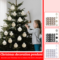 6cm/16pcs Sparkling Christmas Ball Ornaments,Colorful Christmas Balls,Christmas Tree Hanging Ornaments,New Year Xmas Home Decor