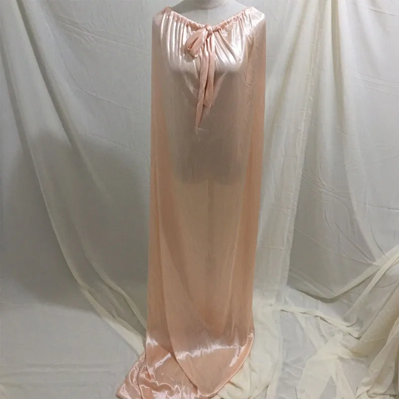 Плюс размер глянцевое атласное свободное платье макси ледяной шелк без рукавов пара шелковистый на ощупь эластичный мягкий сексуальный длинный спальный мешок abdl waddle ﻿